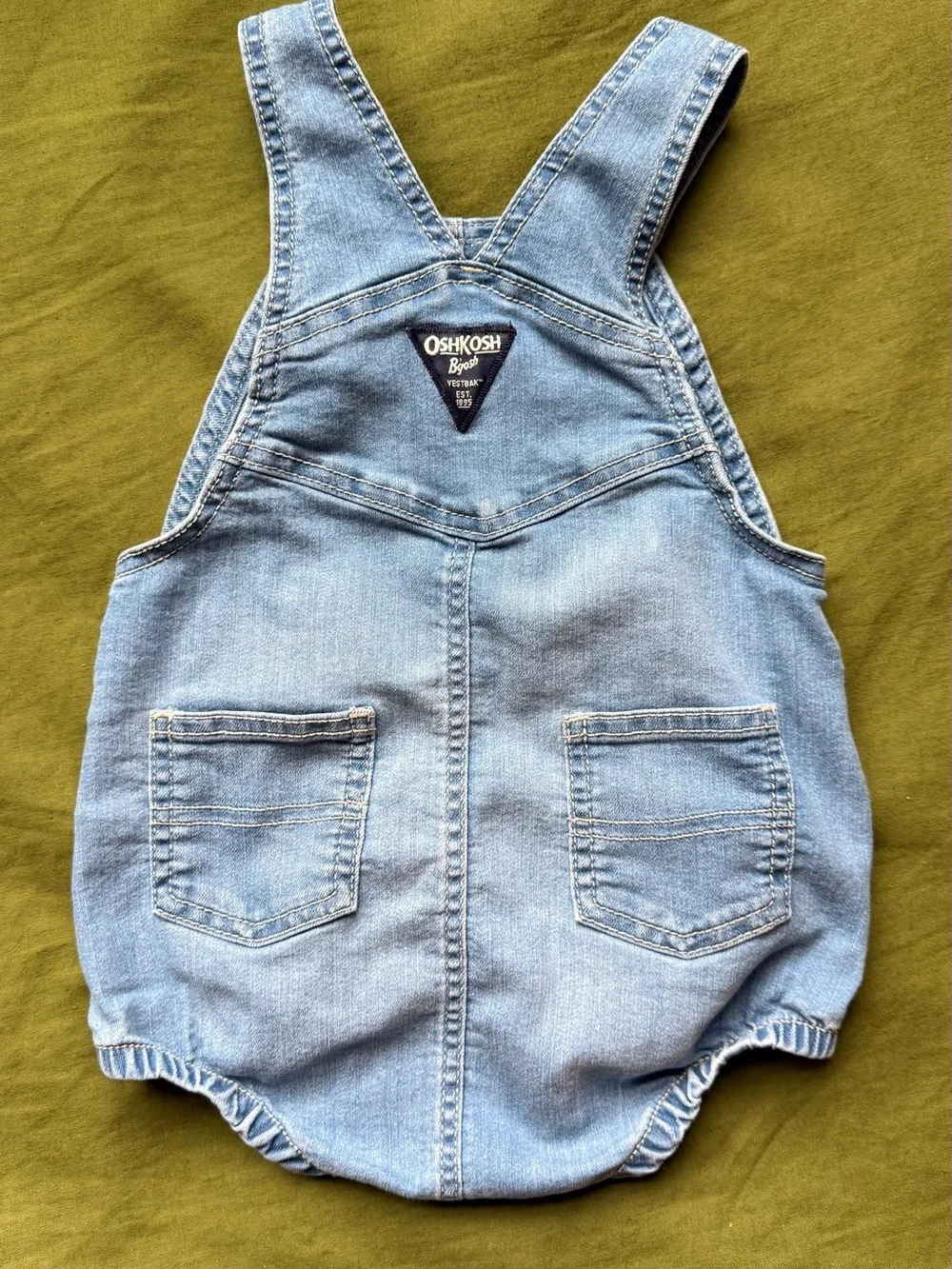 OshKosh B'gosh Light Wash Denim Baby Overalls Romper